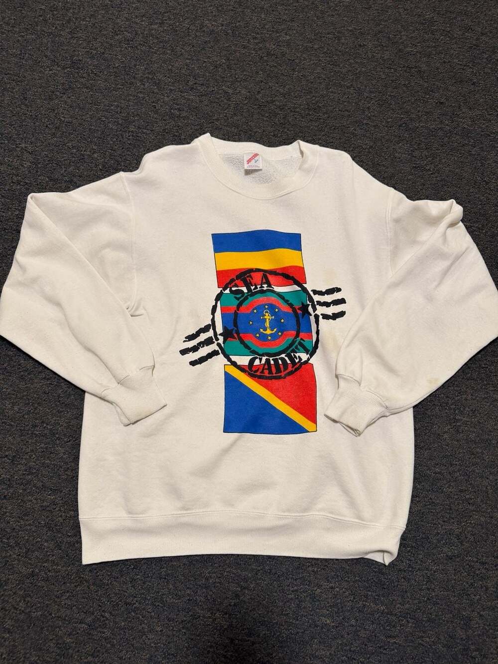 Vintage Jerzees Sea Cadet Graphic Sweatshirt Size Large Made in USA
